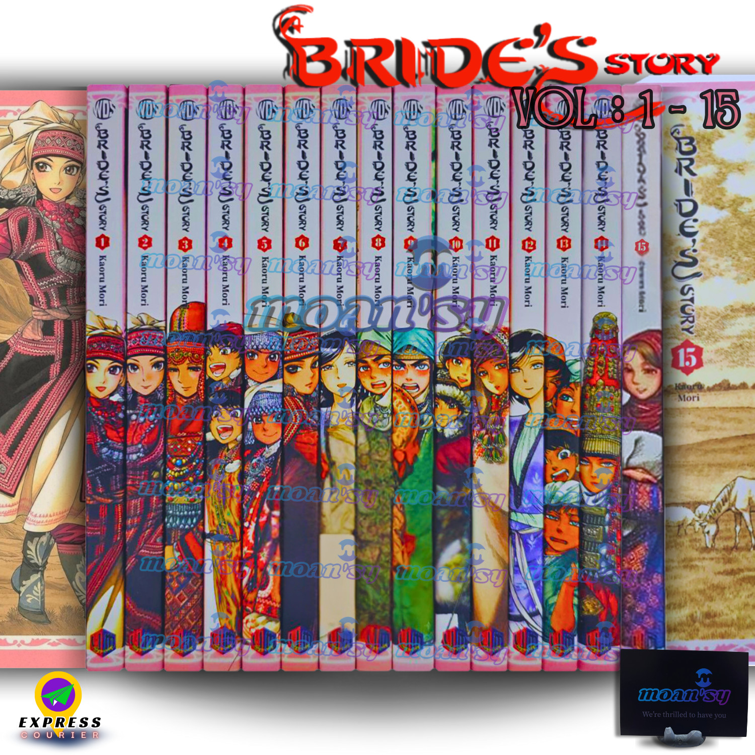 Conjunto completo de cómics manga inglés A Brides Story volumen 1-15 nuevo por Kaoru Mori
