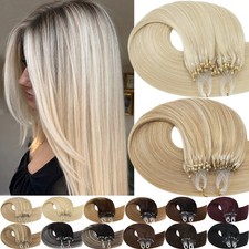 Micro Easy Loop Ring Beads Real Remy Human Hair Extensions 150g Thick Full Head