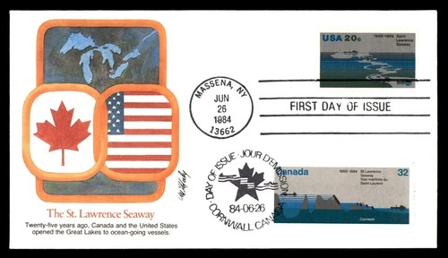 Mayfairstamps US FDC 1984 St Lawrence Seaway 25 Yrs US Canada First Day Cover aa