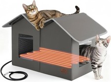 Bedsure Heated Indoor / Outdoor Cat House Extra Wide Weatherproof Stray Shelter