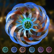 Solar Wind Spinner Outdoor Kinetic Metal Garden Yard Decor