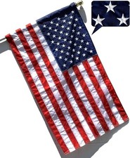 US Flag Factory 3x5 American Flag Made in USA Nylon Embroidered Stars Heavy Duty