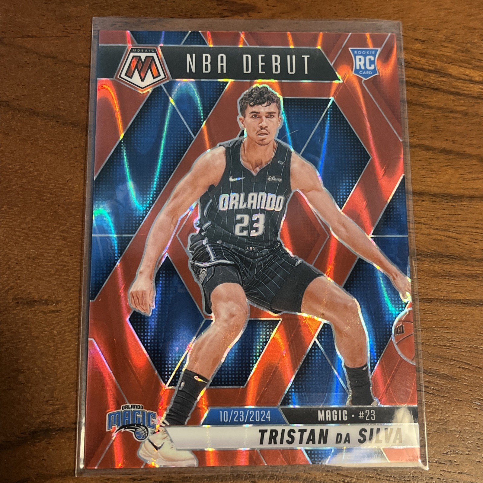 2024-25 Panini Mosaic - Tristan da Silva #266 NBA Debut Red Seismic Mosaic /299