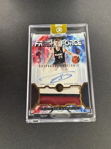 2025-26 Topps 3 #FFR-KJ Kasparas Jakučionis Fresh Force Relic Autos #/25