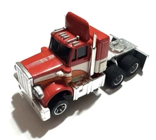 AFX Peterbilt Semi Truck Red/White/Orange Speed Shifter Chassis HO Slot Car NOS