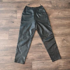 Vtg Nancy Heller Saks Fifth Avenue Sz L Black Leather Pants