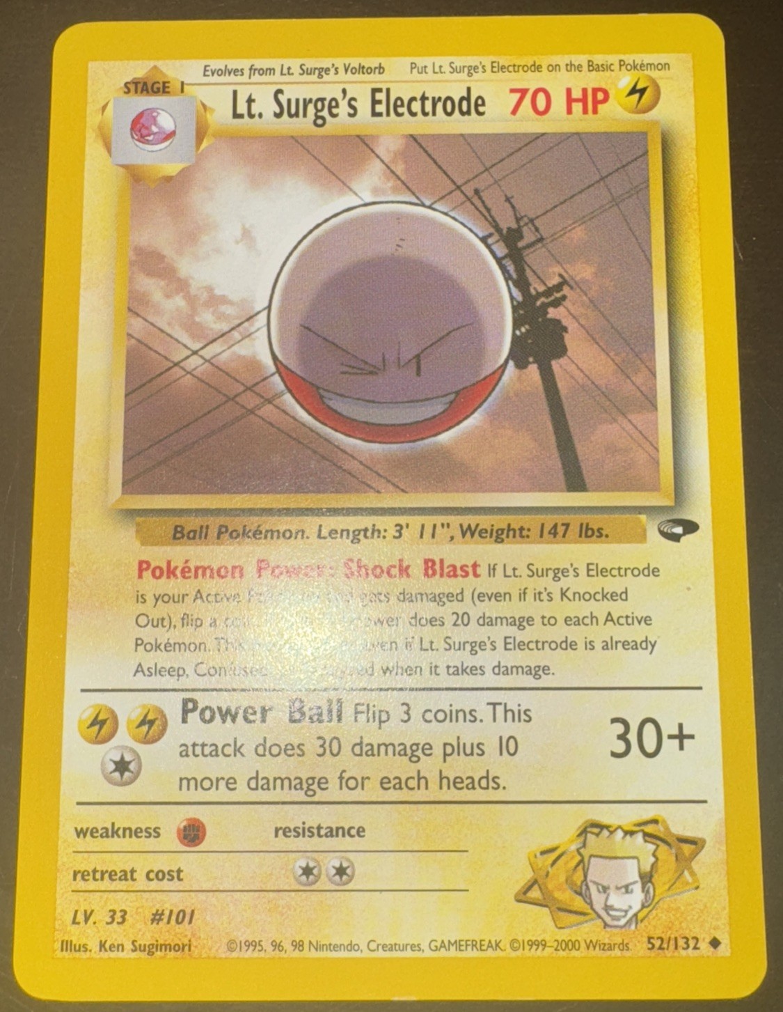 Lt. Surge's Electrode - 52/132 Gym Challenge - Pokémon TCG - 2000