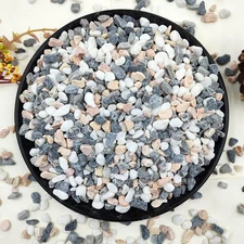 2LB Natural Decorative Gravel Pebbles, 1/5 Inch Mixed Color Stones for Gardening