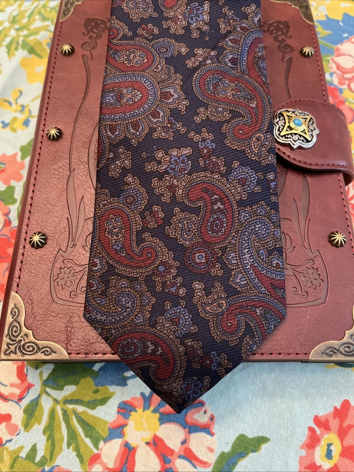 Corbata vintage de cachemira Don Loper Beverly Hills para hombre 100 % seda hecha en EE. UU.! Foto 2 de 4