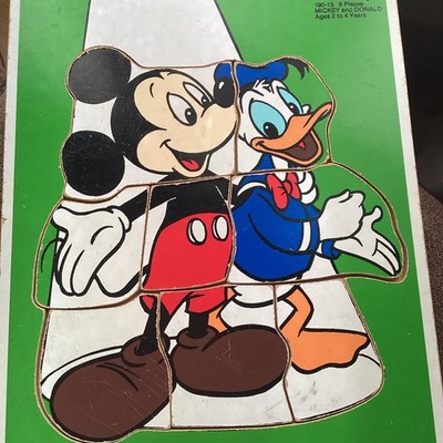 Vintage Mickey & Donald Playschool Puzzle 190-13 Walt Disney Production