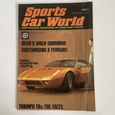 Sports Car World 1972 Feb Alfa Caimano Stratos Elfin F5000 MG Triumph TR3 TR5 TR