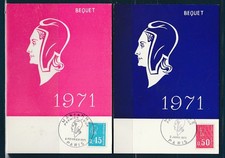 carte  1er jour  Marianne de Bequet  45c et 50c  75  Paris   1971