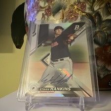 AUTOGRAPH 2019 Bowman Platinum Ethan Hankins #TOP-34 Indians Topps