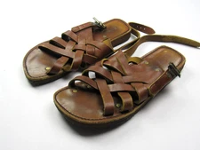Vtg 1970's Dexter Gladiator Huaraches Men’s 10 Brown Leather Heavy Thick Hippie