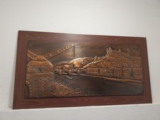 Kupferstich von  Würzburg  Alter  Kranen  mit Blick auf Festung