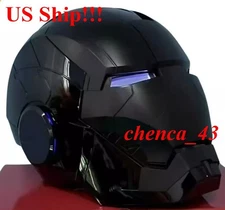 US Ship!!! Iron Man MK5 Black Helmet Electronic Wearable Voice-control Mask 2025