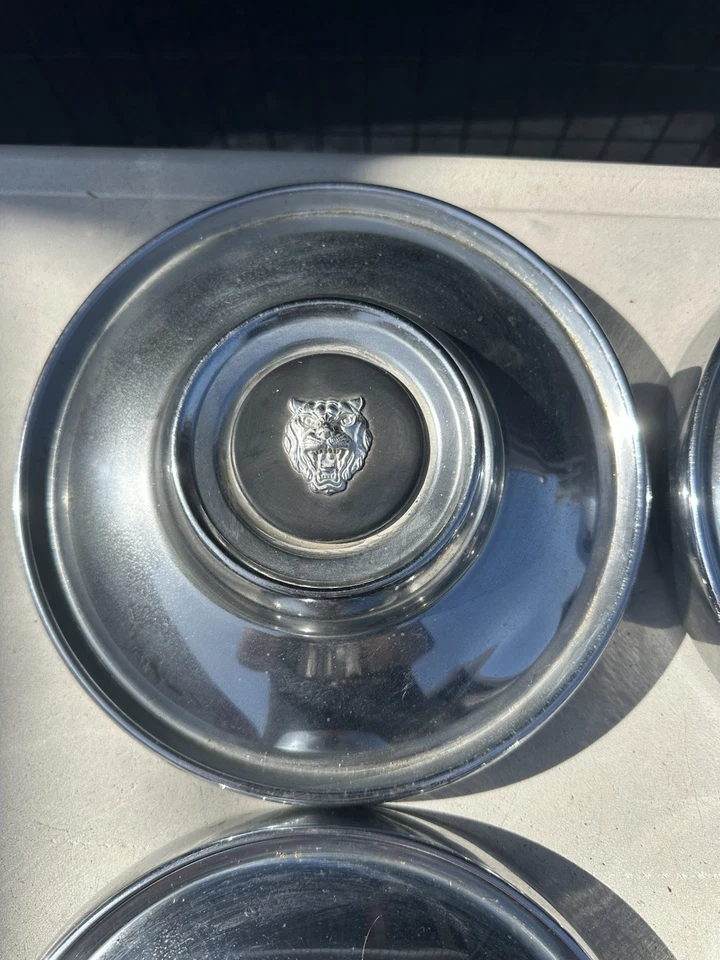 Lote de 4 Tapacubos Coche Jaguar Plateado Vintage Envío Gratis Foto 4 de 4
