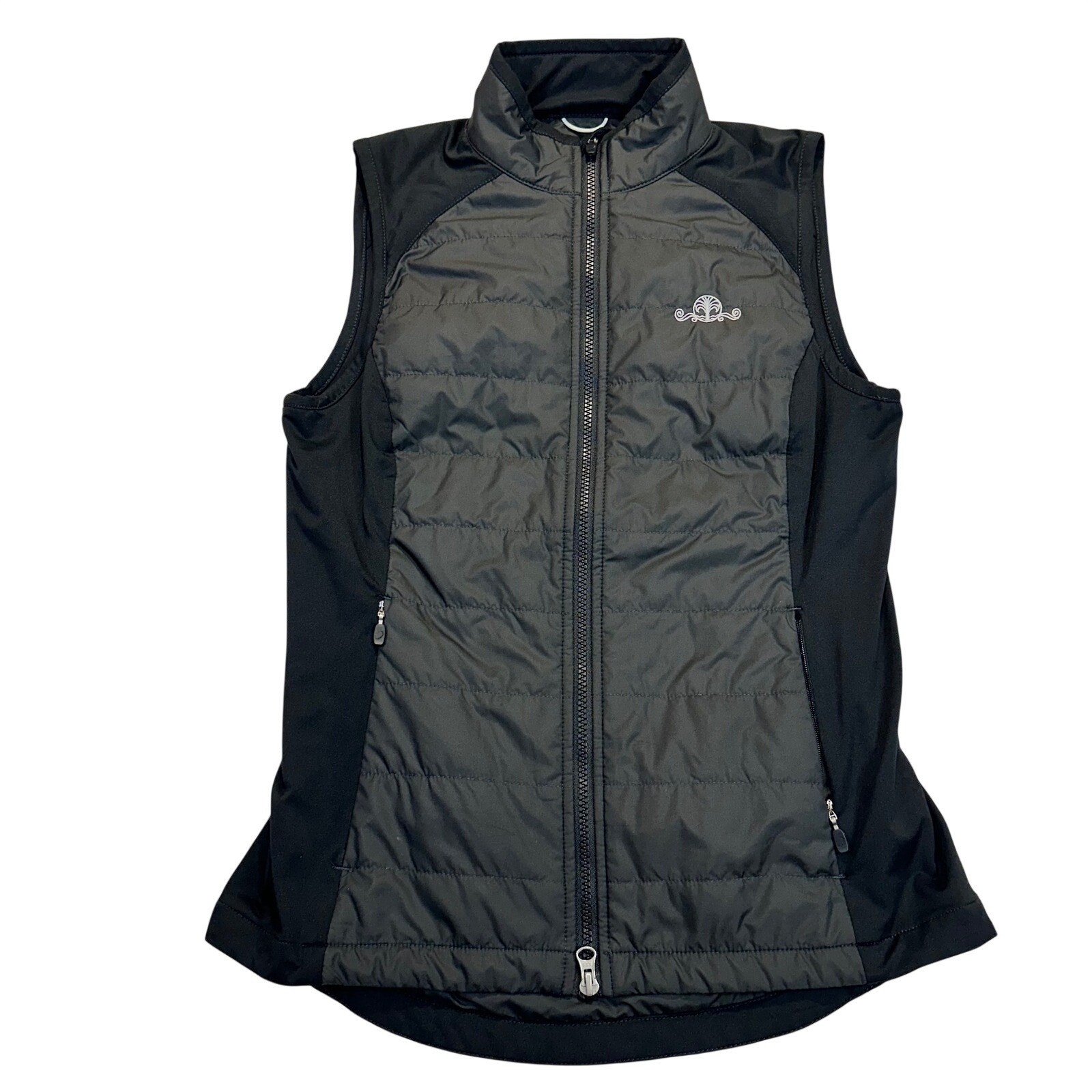 Zero Restriction Womens Primaloft Quilted Golf Vest Black Small Full Zip Hybrid