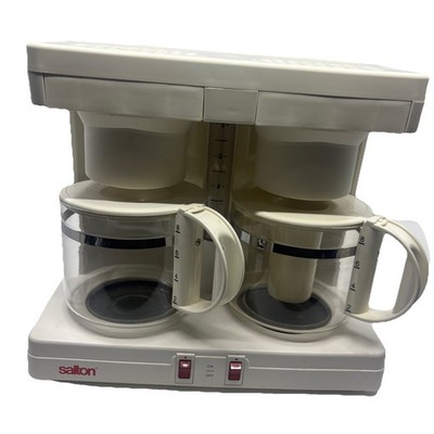 Vintage Salton Model DS-16  SPLIT DECISION Double Carafe Brewer's Coffee Pots EC
