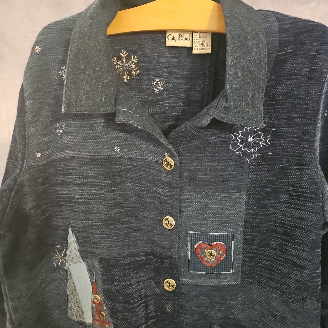 Koret City Blues Winter Patchwork Jacket Size Lar… - image 1