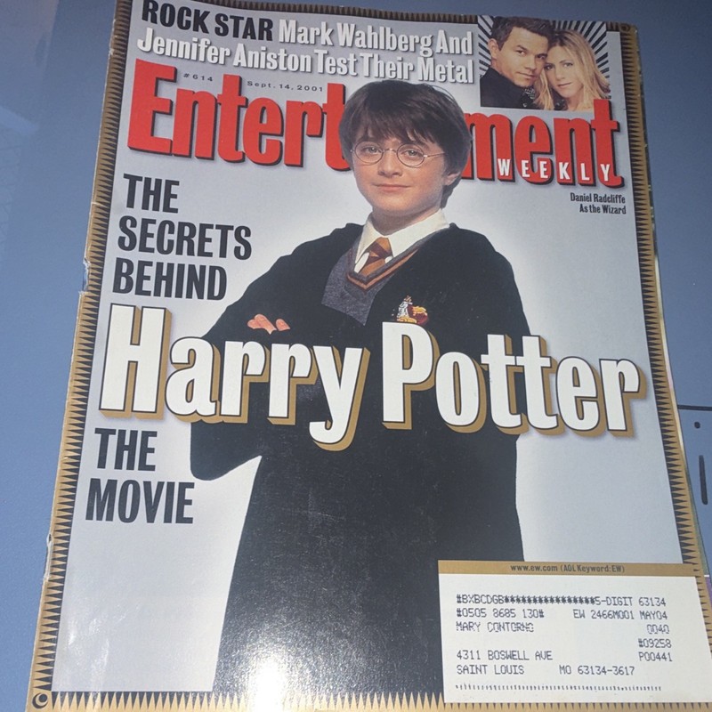 Entertainment Weekly Sept 2001 Illustrated Harry Potter Movie Cover #614