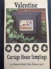 Carriage House Samplings Valentine Cross Stitch Pattern Primitive Heart