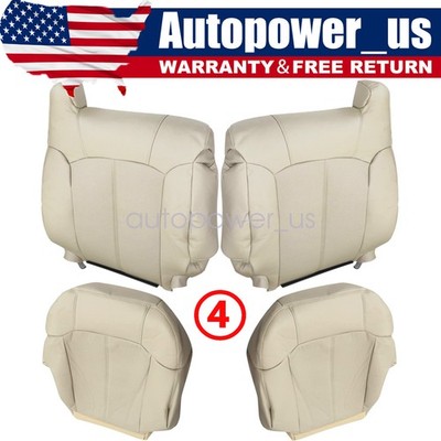 Front Perforated Bottom & Top Seat Cover Leather Tan For 2002 Cadillac Escalade