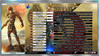 MONKEY KING HERO IS BACK CHEATS TRAINER MODS UNLOCK ALL CHEAT MOD SOFTWARE