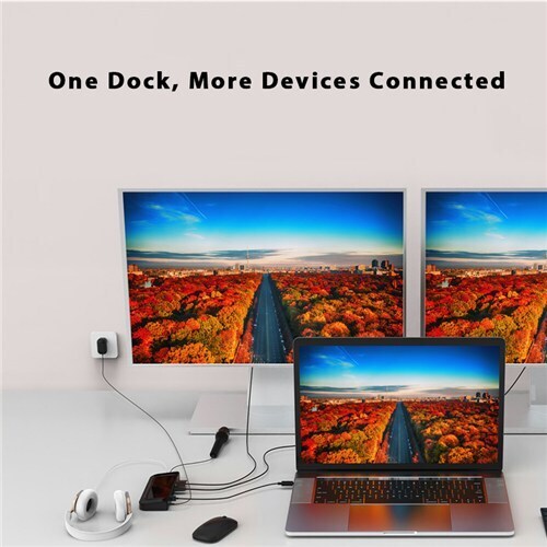 11 in 1 USB C Hub w/ HDMI, DVI, RJ45, Audio, Mic & USB Ports - Picture 3 of 3