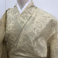 JAPANESE KIMONO TSUMUGI 159.5 cm 5' 3" PURE SILK VINTAGE Z7854