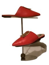 Moschino women shoes , Mules flat New Leather Red Size US-7