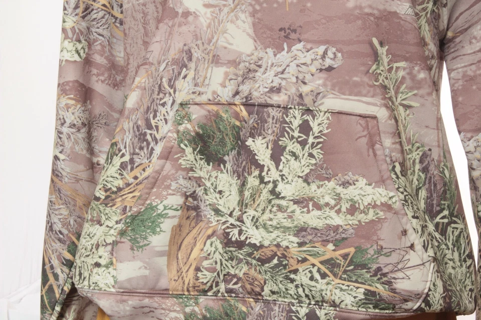 Sudadera con Capucha Under Armor Camuflada con Logo Rosa Bolsillo Canguro Damas Talla Pequeña Foto 2 de 4