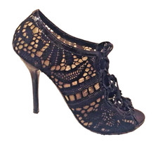 Dolce & Gabbana Black Lace open-toe Heels Booties - 39.5 EU/ 8.5 US Authentic