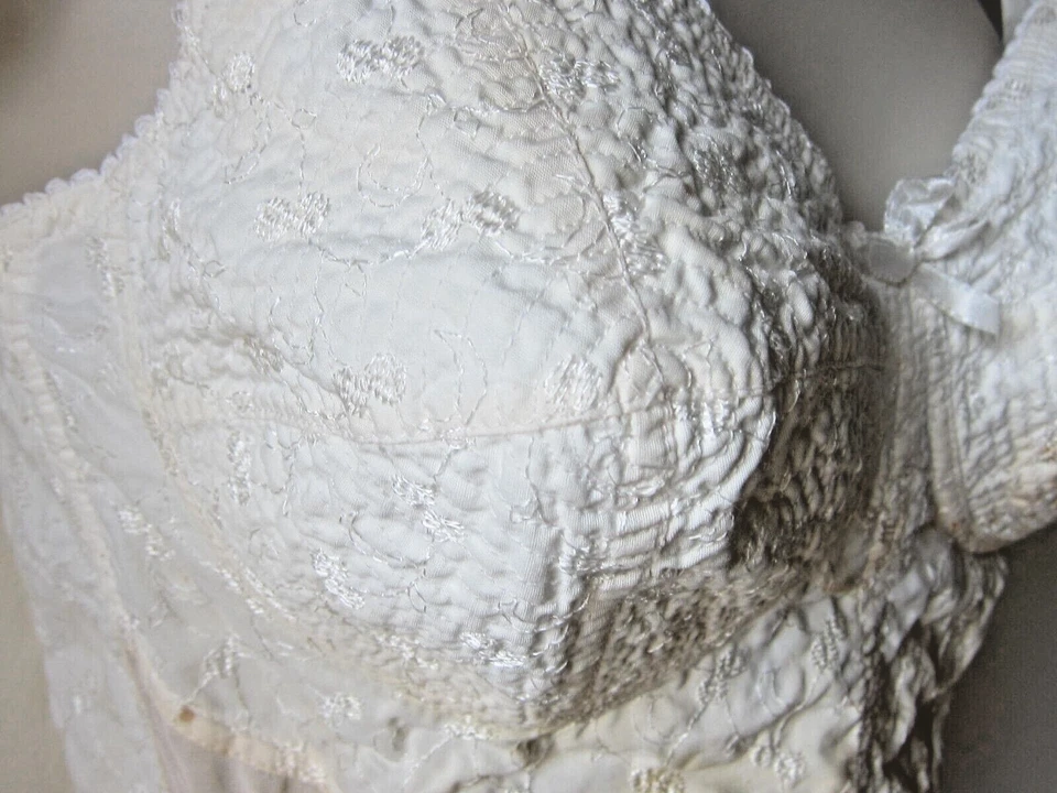 VTG 50's Jantzen 34C Full Circle Pointy Long Line Bra Wireless Cotton Cups - Image 4 of 4