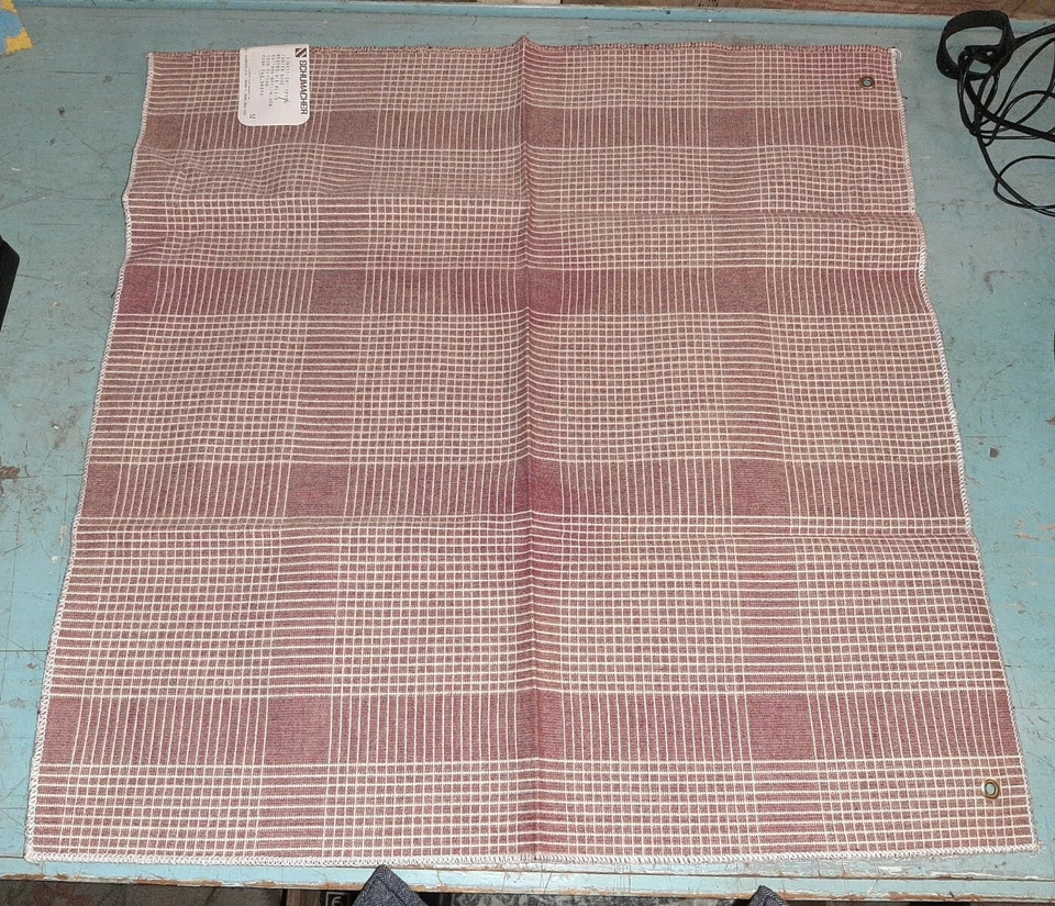 Vintage Fabric Sample by Schumacher 26in x 26in Indian Rose REVERSIBLE Plaid - Image 2 of 4