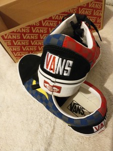 metallic checkered vans