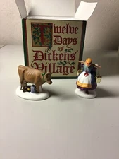 Dept 56 Eight MAIDS A-MILKING Twelve Days of Dickens Village Retired. With Box.
