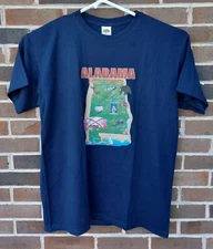 Vintage Alabama The Heart Of Dixie T Shirt Size Large Blue