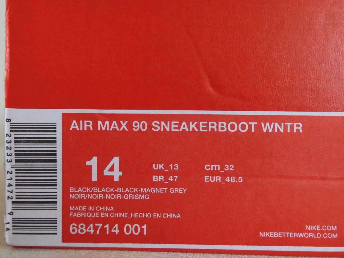 NIKE AIR MAX 90 SNEAKERBOOT WINTER BLACK-BLACK-MAGNET GREY