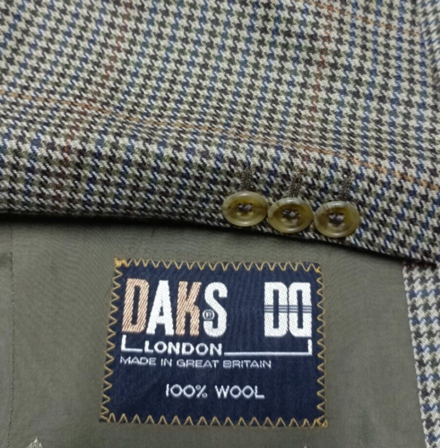 Vintage Daks DD London all worsted houndstooth classic suit jacket blazer 42R