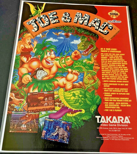 Joe & Mac by Takara on SEGA Genesis - Vintage Gaming Print Ad  Poster / Wall Art