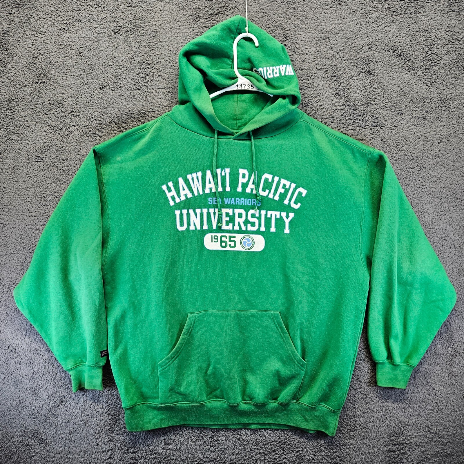 Jansport Hawaii Pacific University Hoodie Size XL Green Sea Warriors Sweatshirt
