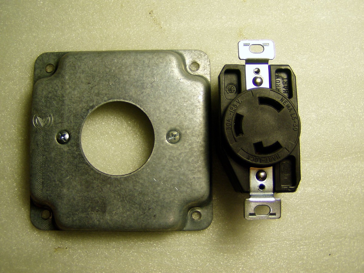 25-26MAC ALLISTER 10 番3rd Mサイズauthentic Twist-lock receptacle + RS-4 cover L5-20, L5-30 @ 125-volt 4x4