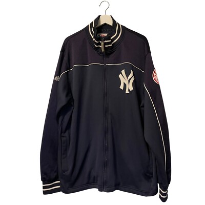 VTG Majestic New York Yankees Full Zip jacket Logo Men's Size XXL