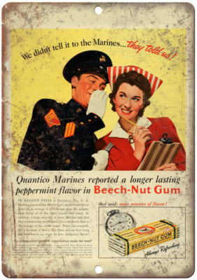Beech Nut Gum Vintage Ad 12'' x 9'' Reproduction Metal Sign N306