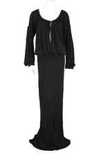 Gucci Black Jersey Maxi Dress with Bamboo Ties XS $2600