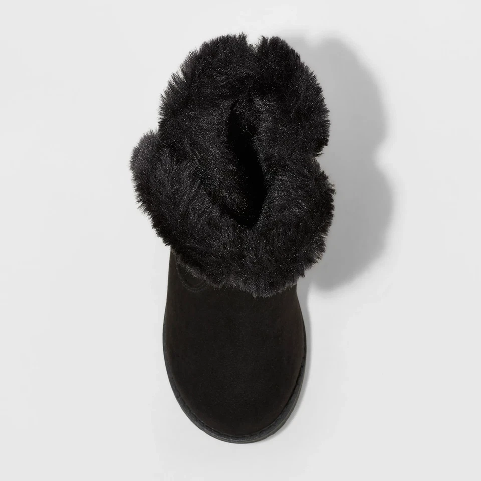 NWT Toddler Girls' Katrina Fleece Fashion Boots - Cat & Jack- Black 7 - Image 3 of 3