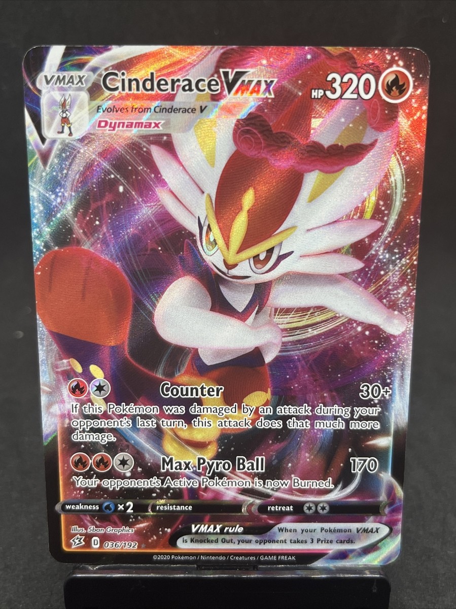 Cinderace VMAX 36/192 Ultra Rare Near Mint Pokemon Sword & Shield