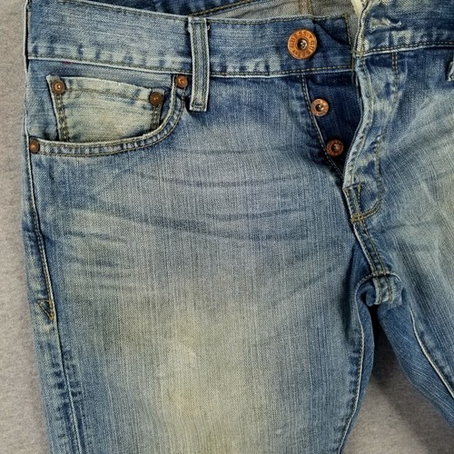 Vintage GUESS Jeans 31 Waist Jorts Cut Off Asymmetrical Button Fly 90s Faded - Picture 5 of 14