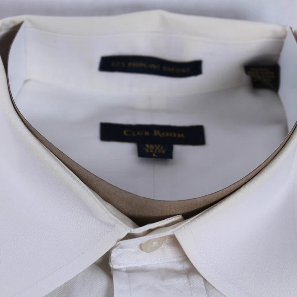 Camisa social Oxford Club Room masculina grande pinpoint branca 16 cingapura - Imagem 2 de 3